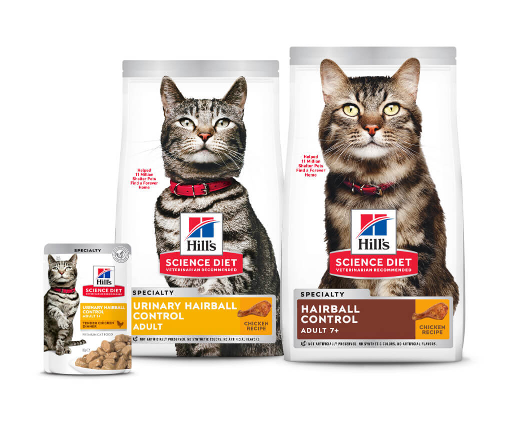 Urinary heath and hairball cat foods